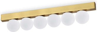 Ideal Lux Ideal Lux - Ping Pong 6 Light Globe Ceiling Light Brass 1500Lm 3000K