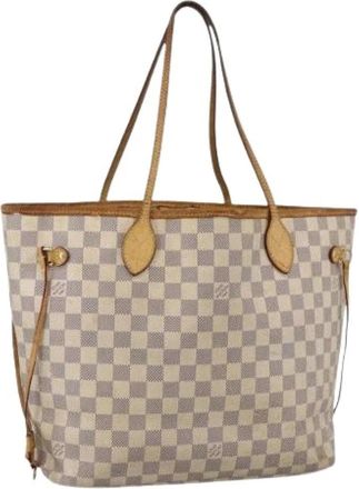 Louis Vuitton Pre-owned Tote Bags, female, White, Size: ONE SIZE Pre-owned Damier Azur Canvas Tote Bag