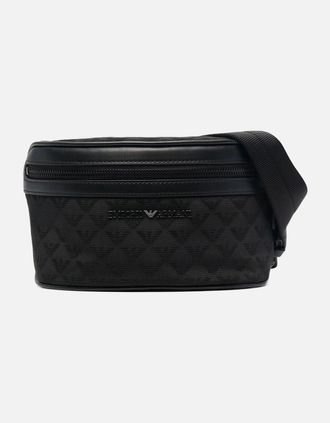 Emporio Armani Mens BRANDED BELT BAG - Black - Size: OS