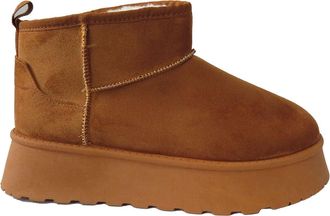 Generic Ladies Platform Ankle Boots, Faux Suede, Faux Fur Lined, Camel Brown (Camel Brown, UK Footwear Size System, Adult, Women, Numeric, Medium, 3)