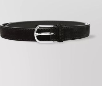 Toteme adjustable slim suede belt with silver-tone hardware