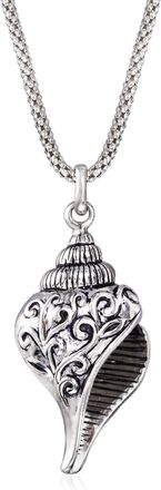 Ross-Simons Sterling Silver Scrolling Seashell Pendant Necklace