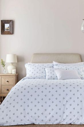 Murmur Thalia Cotton Duvet Cover Set in Blue | Size: Super King