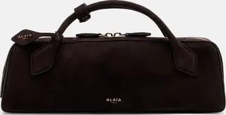 Alaia Ala&iuml;a Le Teckel Small suede top-handle bag