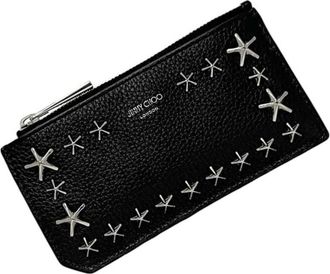 Jimmy Choo London Black Leather Coin Purse/Coin Case (Pre-Owned)