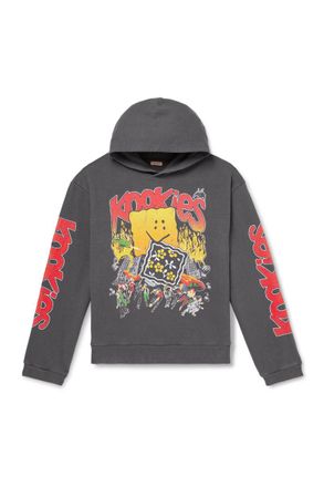 KAPITAL Buster Peckish Rainbowy Printed Cotton-Jersey Hoodie