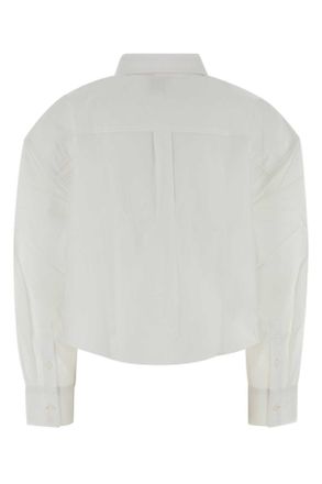 Calvin Klein Womens White Poplin Crisp Oversize Shirt Yaa Exterior: Cotton Camicie