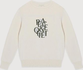 Museum of Peace and Quiet Mens Serif Jacquard Sweater In Bone