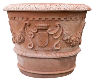 Biscottini International Macetero Grande De Exterior Jarr&oacute;n De Terracota Esmaltada Florero Para Jard&iacute;n Macetas Para Flores 95x88 Jardinera Para Balc&oacute;n