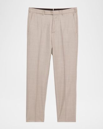 Ermenegildo Zegna Men & apos;s Cavalry Twill Sharkskin Flat-Front Trousers
