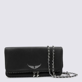 Zadig&Voltaire Black Rock Grained Leather Shoulder Bag