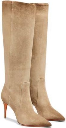 Santoni Womens Suede High-Heel Boot in Natural at Nordstrom, Size 10.5