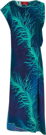 F.R.S. For Restless Sleepers Blue Viscose Long Womens Dress