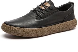 Generic Mens Fashion Sneakers Leather Casual Dress Shoes Breathable Oxford Shoes for Men (Black,11)