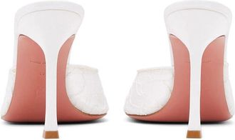 Amina Muaddi Alexa Mule Sandal - White