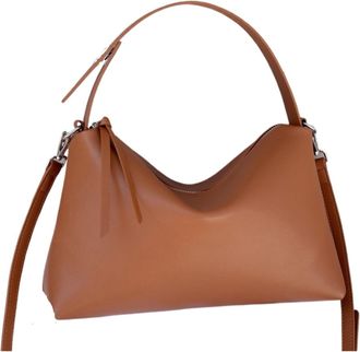 Generic Big Matte Suede Leather Women Handbag Female Shoulder Crossbody Bag(Brown leather)