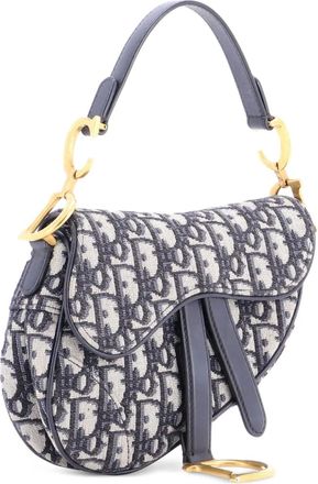 Dior Saddle Handbag Oblique Canvas Mini shoulder bag - Blauw