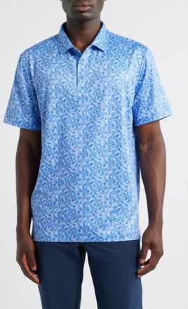 Redvanly Haskell Camouflage Performance Polo in Blue Yonder at Nordstrom, Size Xx-Large