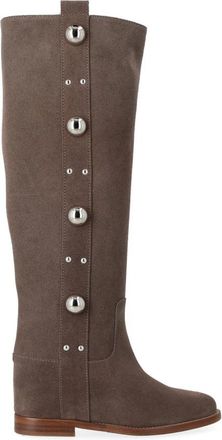 Via Roma 15 Borrchione Nikel Lat - Dames - Hoge Laarzen - Bruin - 36 1/2 EU - Leer - Schoenen