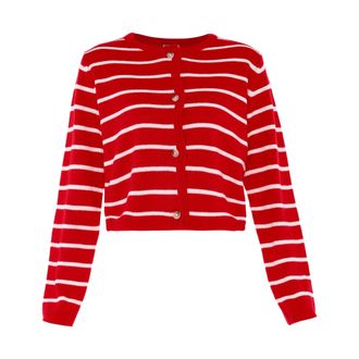 Dreimaster Dreimaster Vest Dames rood witte strepen