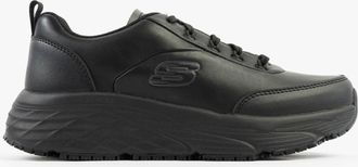 Skechers Work Max Cushioning Elite Sr - Kajus Womens Safety Trainers Black Leather - Size UK 3.5
