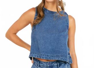 Sadie & Sage ItS Pouring Top In Medium-Wash Blue