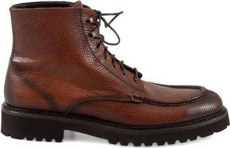 Calce Leren laarzen met veters - Bruin