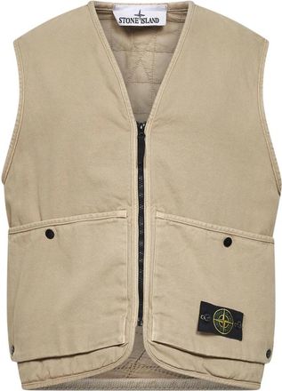 Stone Island Jassen - Heren - Bodywarmers - Beige - L - Katoen - Jassen