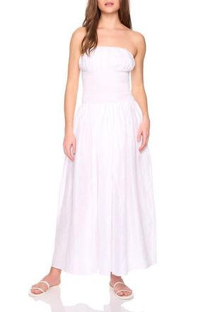 Susana Monaco Smocked Waist Strapless Maxi Dress in Sugar at Nordstrom, Size X-Large