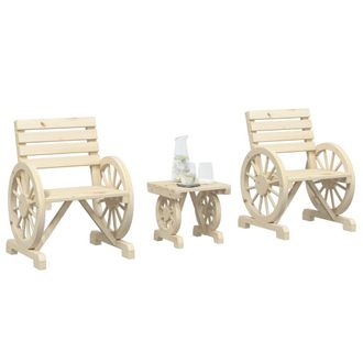 vidaXL Juego De Muebles De Jard&iacute;n 3 Piezas Madera Maciza De Abeto Vidaxl