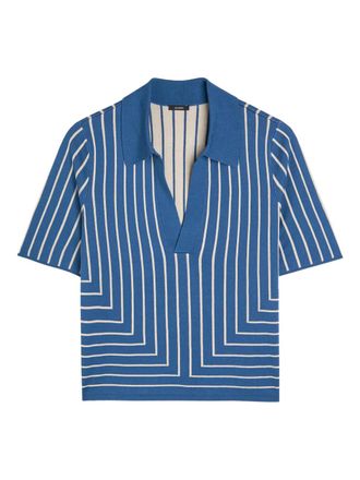 Joseph geometric-pattern polo top - Blue