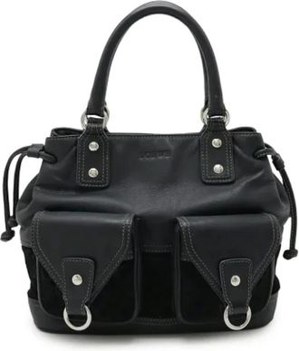 Loewe Pre-owned Handbags, female, Black, Size: ONE SIZE Pre-owned Leather handbags