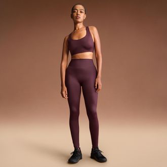 Nike Womens SKIMS Shine High-Waisted Bonded 26 Leggings in Red | BOLEG8352W-CUR