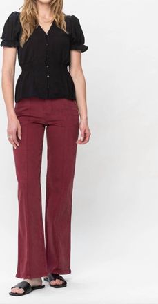 Judy Blue Front Seam Jeans In Burgundy