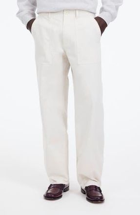 Madewell Fatigue Garment Dyed Cotton Twill Straight Leg Pants in Vintage Ivory at Nordstrom Rack, Size 30