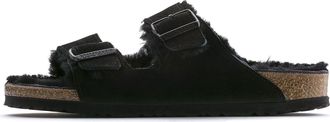 Birkenstock Arizona Shearling Suede Leather Narrow Fit Black 0752663