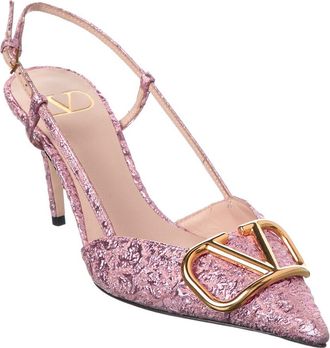 Valentino Vlogo 80 Leather Slingback Pump
