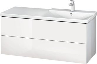 Duravit Duravit L-cube M&oacute;dulo Mural 1220mm De Ancho, Profundidad 481, 2 Cajones, Apto Para P3 Comfort Art&iacute;culo 233412, Lavabo A La Derecha, Color: Laca Blanca