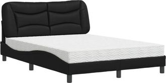 vidaXL Vidaxl - Cama Con Colch&oacute;n Cuero Sint&eacute;tico Negro 120x200 Cm