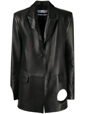 Off-white Uitgesneden blazer - Zwart