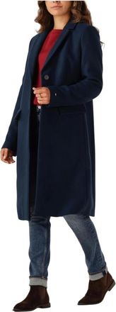 Tommy Hilfiger Jassen, Dames, Blauw, S, Wol, Classic SB Wool Reg Coat