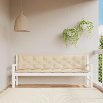 vidaXL Cojines De Banco De Jard&iacute;n 2 Uds Tela Oxford Beige 200x50x7 Cm Vidaxl