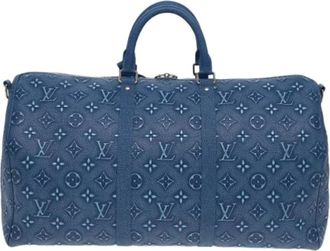 Louis Vuitton Tweedehands Canvas Louis Vuitton tassen - Dames - Vintage Weekendtas - Blauw - ONE Size - Vintage