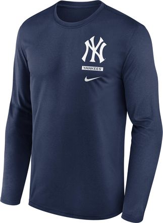 Nike New York Yankees 2-Hit Legend Nike Mens Dri-FIT MLB Long-Sleeve T-Shirt in Blue | NKGT44BNK-0ZZ