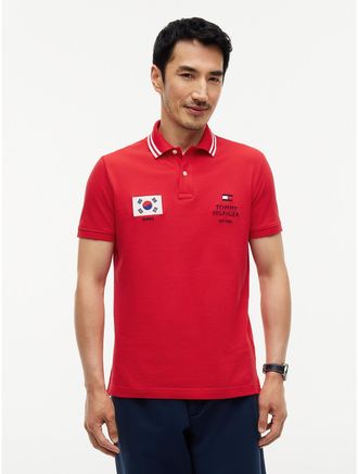 Tommy Hilfiger Mens Regular Fit Korea Soccer Polo - Candy Apple - XXL