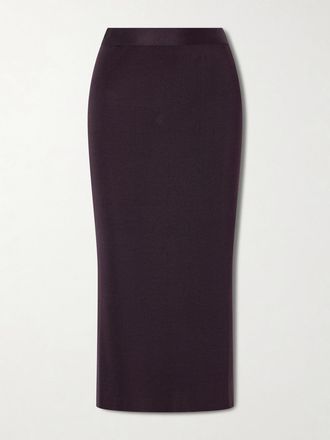 Veronica de Piante Gonna Midi In Seta Caterina - Viola