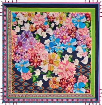 Johnny Was Womens Gerbera Silk Scarf In Gerbera Scarf