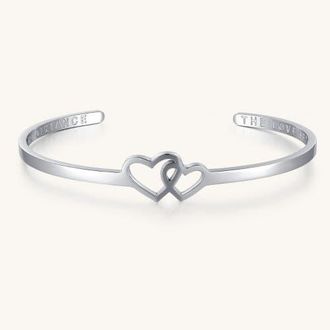 Mantra The Love Between A Mother And Daughter Knows No Distance - Heart Bracelet in Silver at Nordstrom