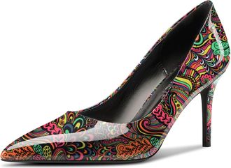 Castamere Women High Stiletto Heel Pointed Toe Slip-on Pumps Court Shoe Cute Classic Dress Shoes Beige Multicolor 8 UK