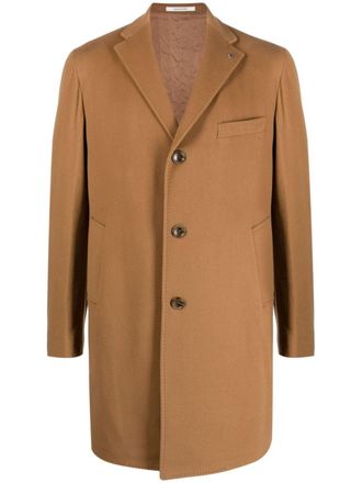 Tagliatore single-breasted wool-blend coat - men - Virgin Wool/Cashmere/Cupro - 50 - Brown